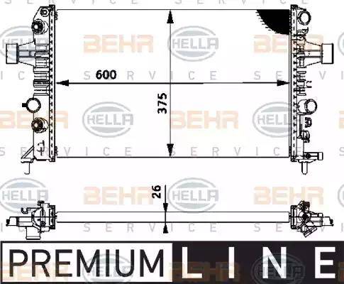 HELLA 8MK 376 719-061 - Radiatore, Raffreddamento motore autozon.pro