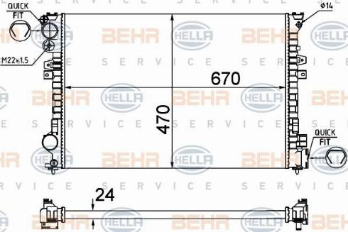 HELLA 8MK 376 719-235 - Radiatore, Raffreddamento motore autozon.pro