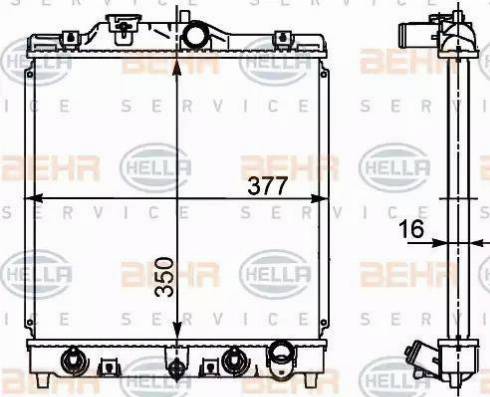 HELLA 8MK 376 719-781 - Radiatore, Raffreddamento motore autozon.pro