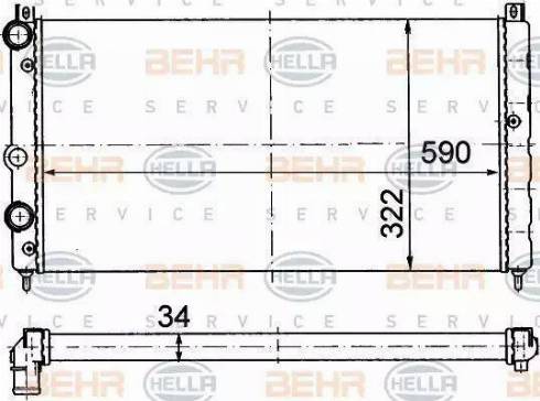 HELLA 8MK 376 714-594 - Radiatore, Raffreddamento motore autozon.pro