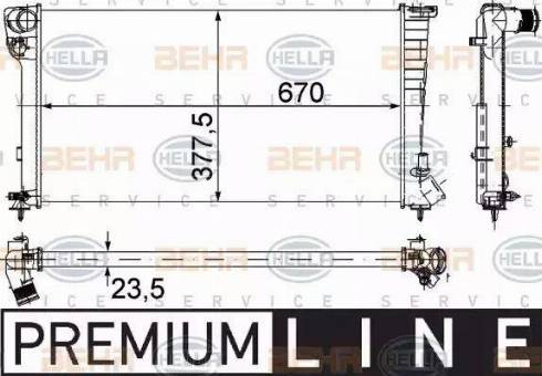 HELLA 8MK 376 715-521 - Radiatore, Raffreddamento motore autozon.pro