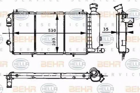 HELLA 8MK 376 715-371 - Radiatore, Raffreddamento motore autozon.pro