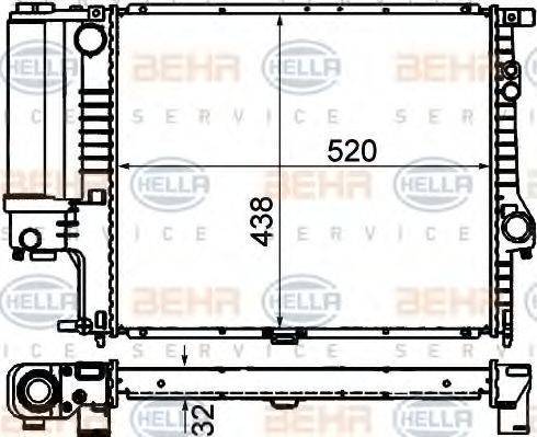 HELLA 8MK 376 711-134 - Radiatore, Raffreddamento motore autozon.pro