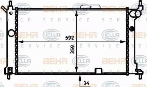 HELLA 8MK 376 713-581 - Radiatore, Raffreddamento motore autozon.pro