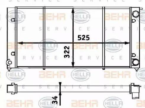 HELLA 8MK 376 713-304 - Radiatore, Raffreddamento motore autozon.pro