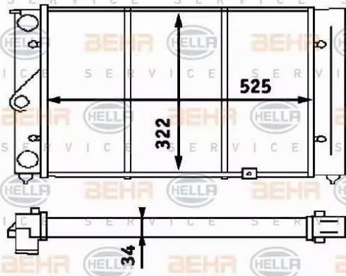 HELLA 8MK 376 713-371 - Radiatore, Raffreddamento motore autozon.pro