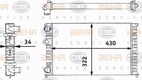 HELLA 8MK 376 713-744 - Radiatore, Raffreddamento motore autozon.pro