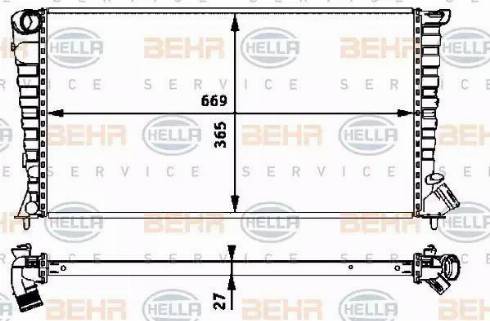 HELLA 8MK 376 717-601 - Radiatore, Raffreddamento motore autozon.pro