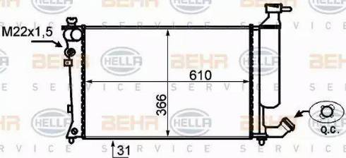 HELLA 8MK 376 717-171 - Radiatore, Raffreddamento motore autozon.pro