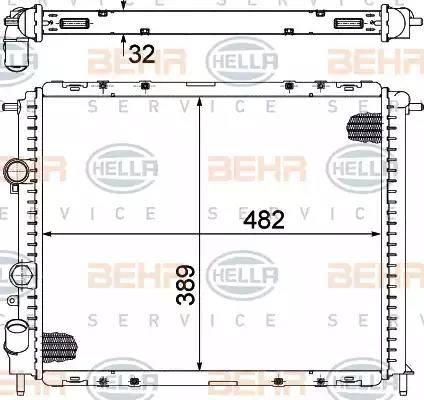 HELLA 8MK 376 717-791 - Radiatore, Raffreddamento motore autozon.pro