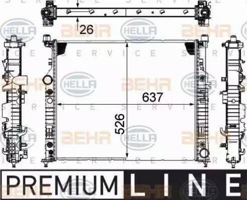 HELLA 8MK 376 781-561 - Radiatore, Raffreddamento motore autozon.pro