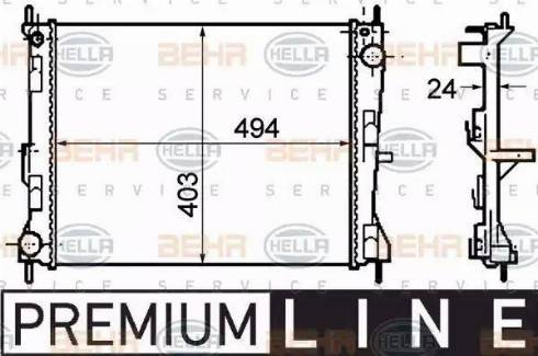 HELLA 8MK 376 781-161 - Radiatore, Raffreddamento motore autozon.pro