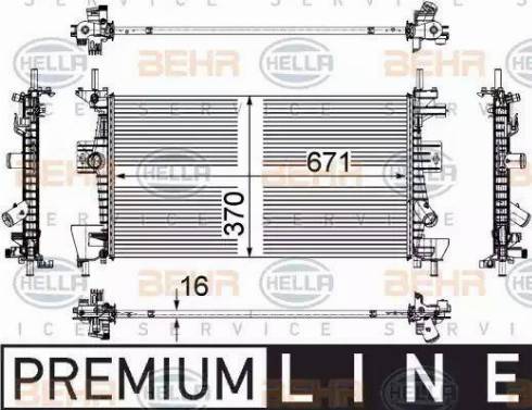 HELLA 8MK 376 783-601 - Radiatore, Raffreddamento motore autozon.pro