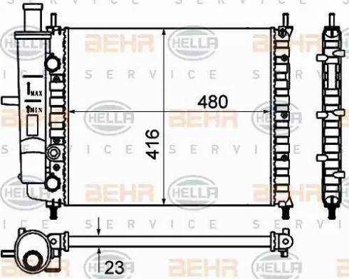 HELLA 8MK 376 735-111 - Radiatore, Raffreddamento motore autozon.pro