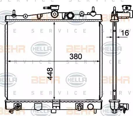 HELLA 8MK 376 735-121 - Radiatore, Raffreddamento motore autozon.pro