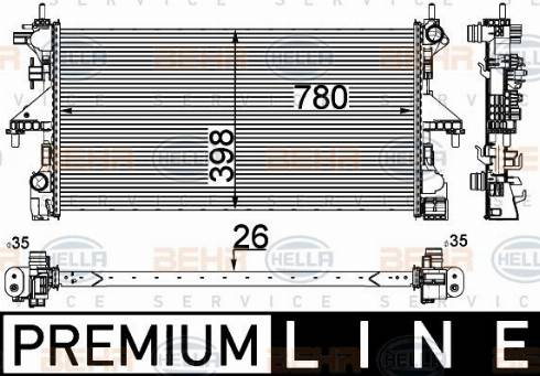 HELLA 8MK 376 733-561 - Radiatore, Raffreddamento motore autozon.pro