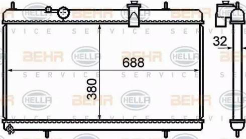 HELLA 8MK 376 732-751 - Radiatore, Raffreddamento motore autozon.pro