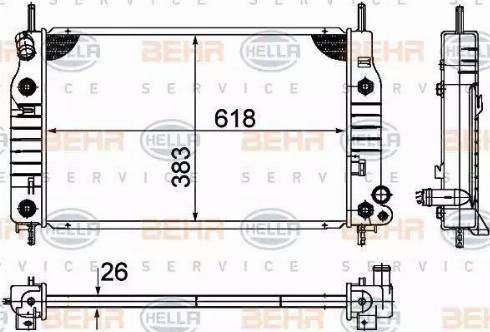 HELLA 8MK 376 724-541 - Radiatore, Raffreddamento motore autozon.pro