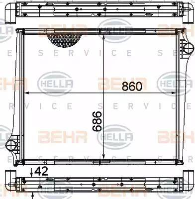 HELLA 8MK 376 724-611 - Radiatore, Raffreddamento motore autozon.pro