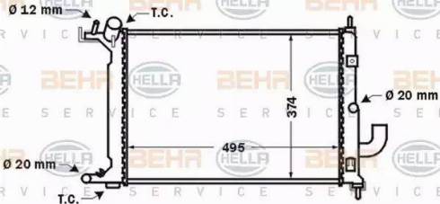 HELLA 8MK 376 726-531 - Radiatore, Raffreddamento motore autozon.pro