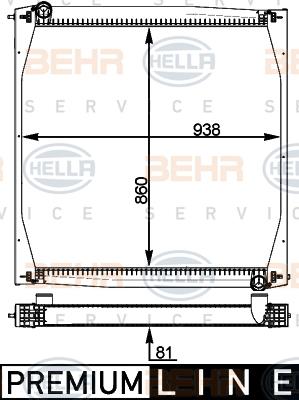 HELLA 8MK 376 721-625 - Radiatore, Raffreddamento motore autozon.pro