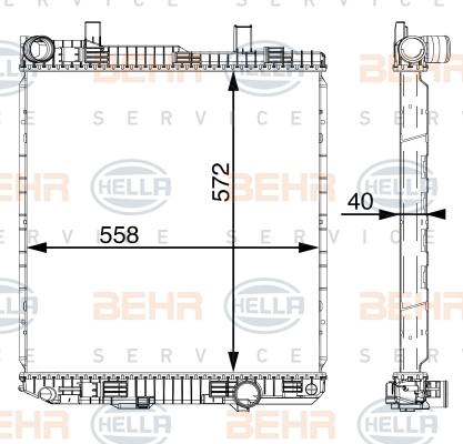 HELLA 8MK 376 721-274 - Radiatore, Raffreddamento motore autozon.pro