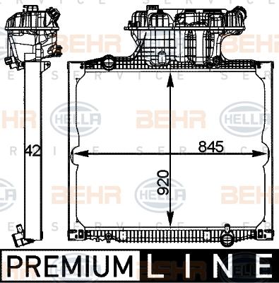 HELLA 8MK 376 728-665 - Radiatore, Raffreddamento motore autozon.pro