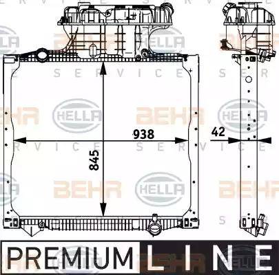 HELLA 8MK 376 728-661 - Radiatore, Raffreddamento motore autozon.pro