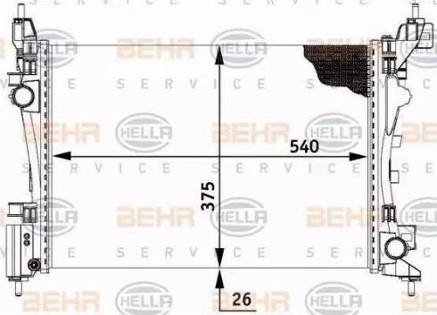 HELLA 8MK 376 728-784 - Radiatore, Raffreddamento motore autozon.pro