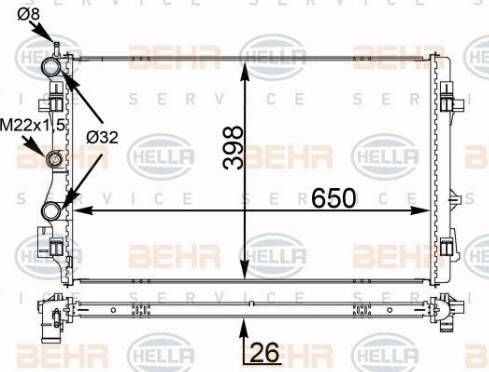 HELLA 8MK 376 775-594 - Radiatore, Raffreddamento motore autozon.pro