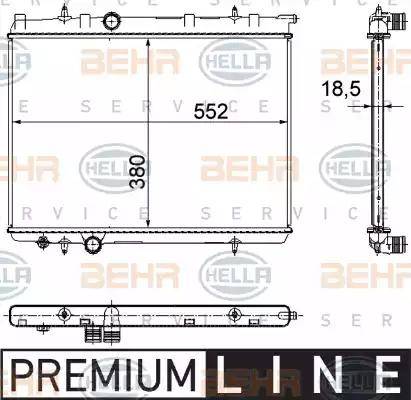 HELLA 8MK 376 771-501 - Radiatore, Raffreddamento motore autozon.pro