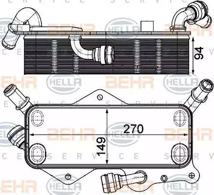 HELLA 8MO 376 908-061 - Radiatore olio, Cambio automatico autozon.pro