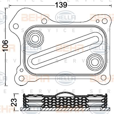 HELLA 8MO 376 797-061 - Radiatore olio, Olio motore autozon.pro