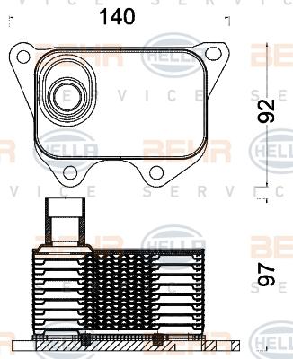 HELLA 8MO 376 797-011 - Radiatore olio, Olio motore autozon.pro