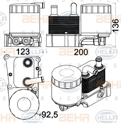 HELLA 8MO 376 797-071 - Radiatore olio, Olio motore autozon.pro