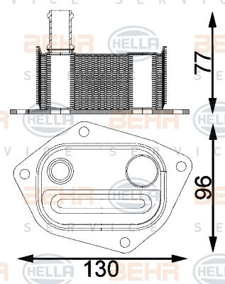 HELLA 8MO 376 797-141 - Radiatore olio, Olio motore autozon.pro