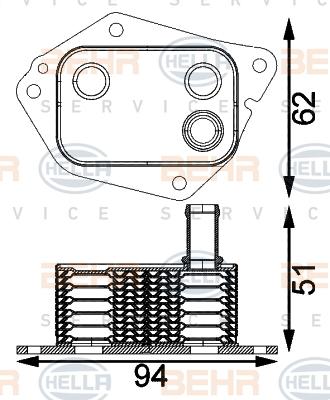 HELLA 8MO 376 797-151 - Radiatore olio, Olio motore autozon.pro