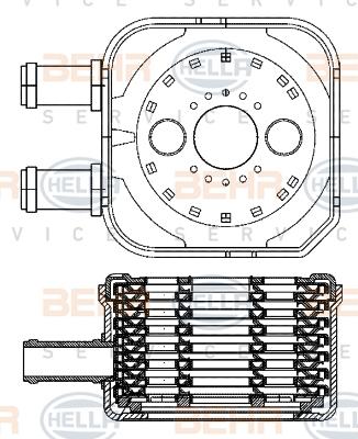 HELLA 8MO 376 701-474 - Radiatore olio, Olio motore autozon.pro