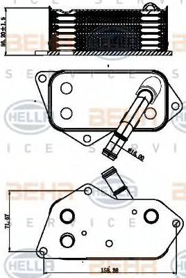 HELLA 8MO 376 714-801 - Radiatore olio, Olio motore autozon.pro