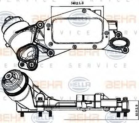 HELLA 8MO 376 729-211 - Radiatore olio, Olio motore autozon.pro