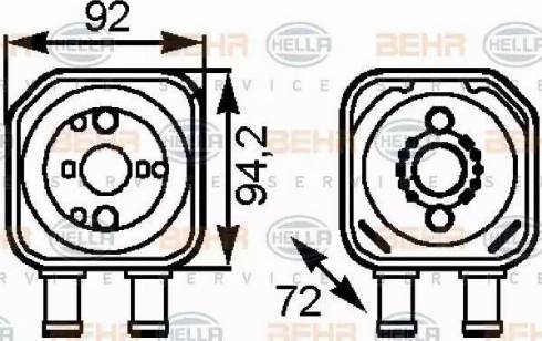 HELLA 8MO 376 778-041 - Radiatore olio, Olio motore autozon.pro