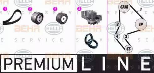 HELLA 8MP 376 803-851 - Pompa acqua + Kit cinghie dentate autozon.pro