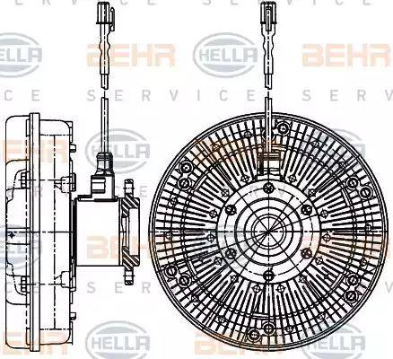 HELLA 8MV 376 907-251 - Giunto di collegamento, Ventilatore radiatore autozon.pro