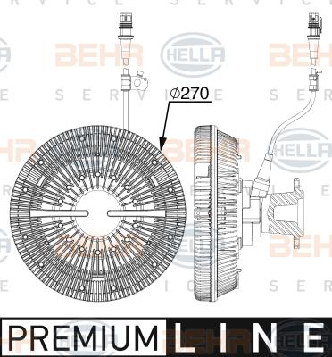 HELLA 8MV 376 912-171 - Giunto di collegamento, Ventilatore radiatore autozon.pro