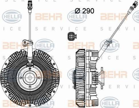 HELLA 8MV 376 791-701 - Giunto di collegamento, Ventilatore radiatore autozon.pro