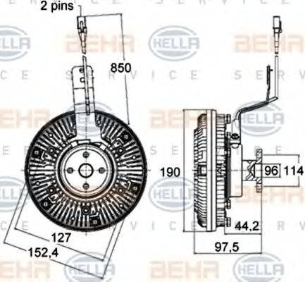 HELLA 8MV 376 758-491 - Giunto di collegamento, Ventilatore radiatore autozon.pro