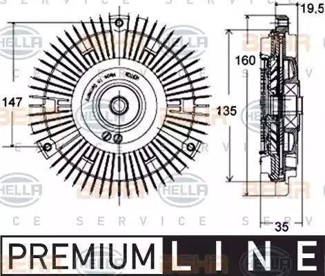 HELLA 8MV 376 758-441 - Giunto di collegamento, Ventilatore radiatore autozon.pro