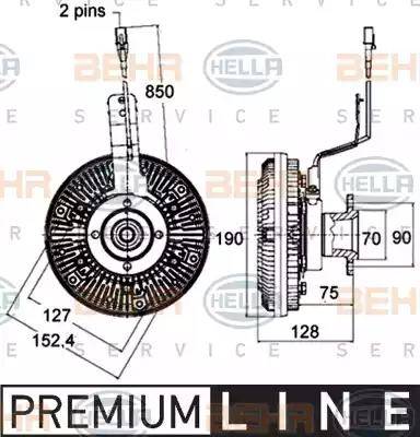 HELLA 8MV 376 758-471 - Giunto di collegamento, Ventilatore radiatore autozon.pro