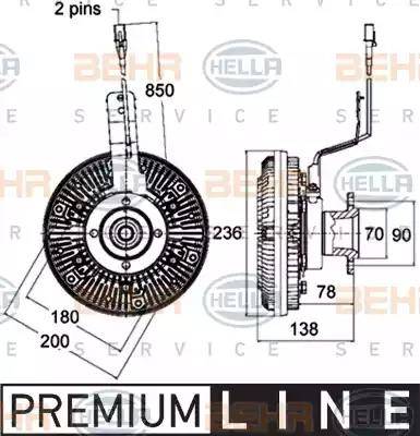 HELLA 8MV 376 758-511 - Giunto di collegamento, Ventilatore radiatore autozon.pro