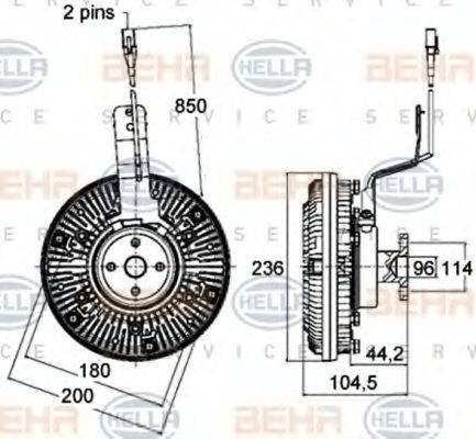 HELLA 8MV 376 758-531 - Giunto di collegamento, Ventilatore radiatore autozon.pro